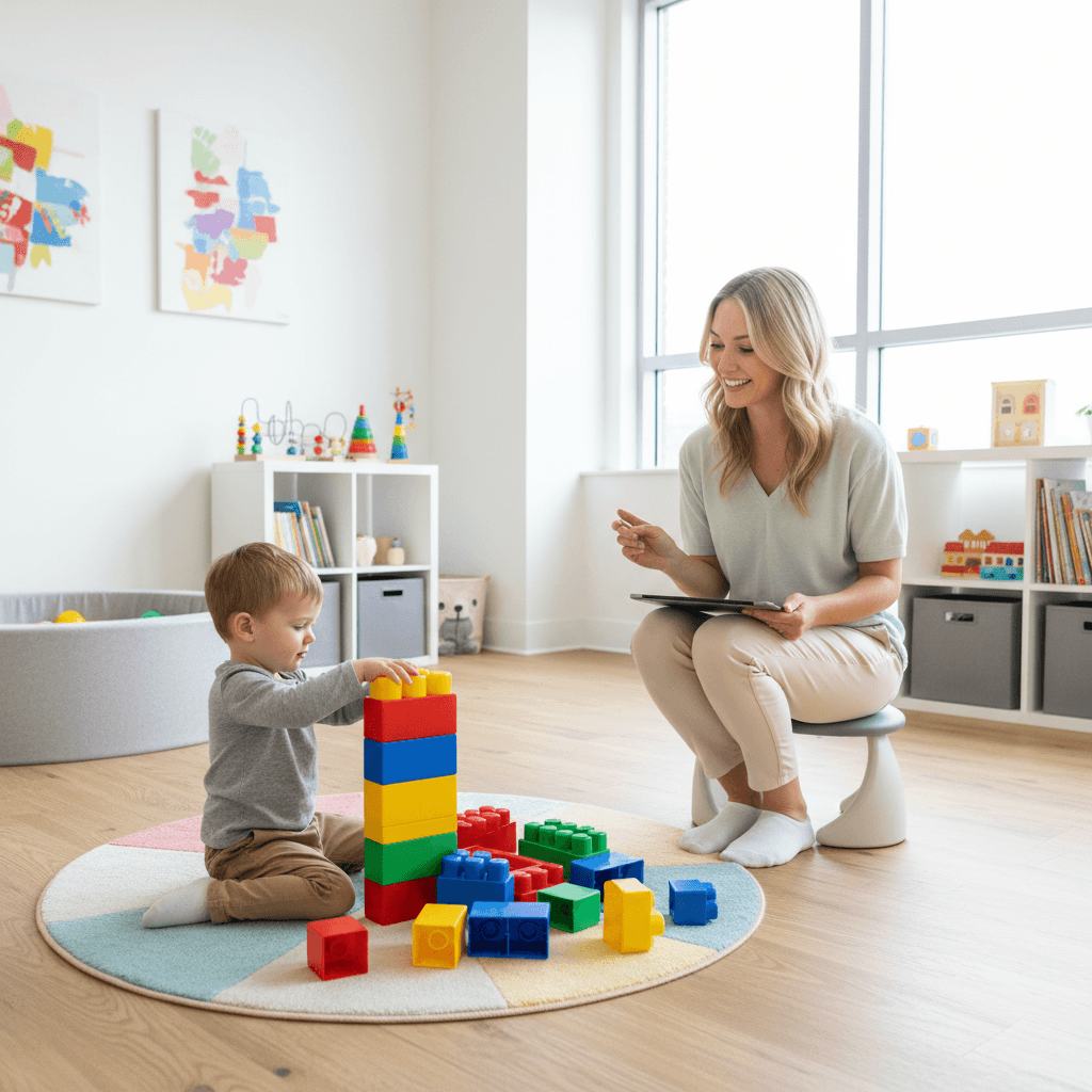 Child during developmental evaluation