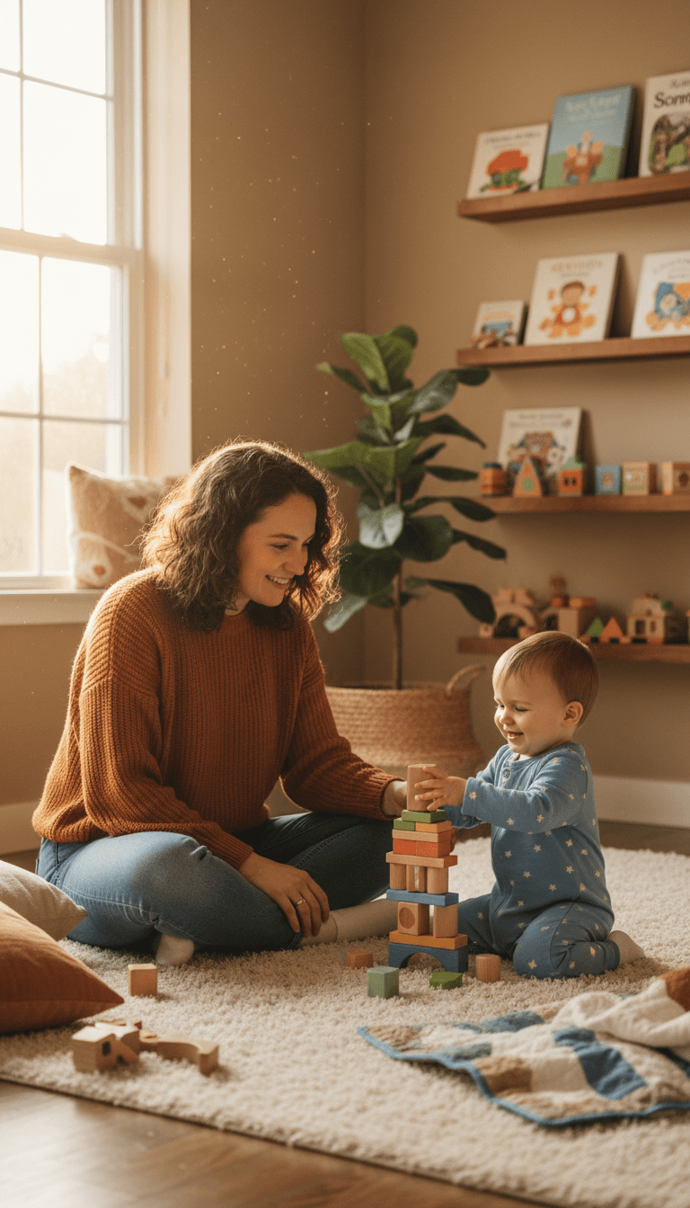 Parent noticing developmental signs in toddler
